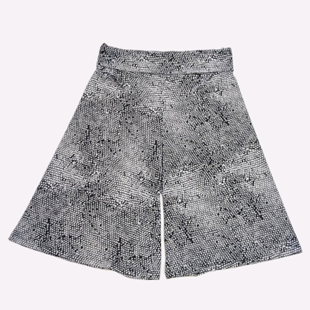 Laura Flare Culottes Cropped Pants Foldover Animal Print Womens Size Large